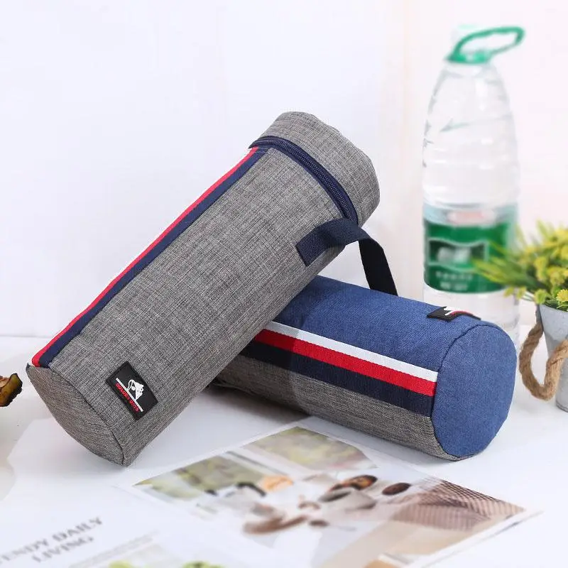- 2L Portable Oxford Cloth Circular Insulated Bottle Cooler Bags Camping Accessories Insulated Water Bottle Bag -