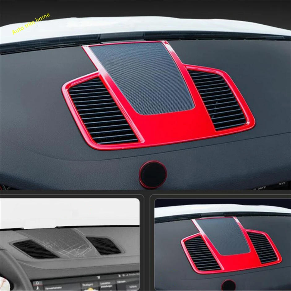 

Dashboard Air AC Glass Lift Button Gear Box Lights Control Panel Hook Cover Trim For Porsche Cayenne 2018 - 2023 Red Accessories