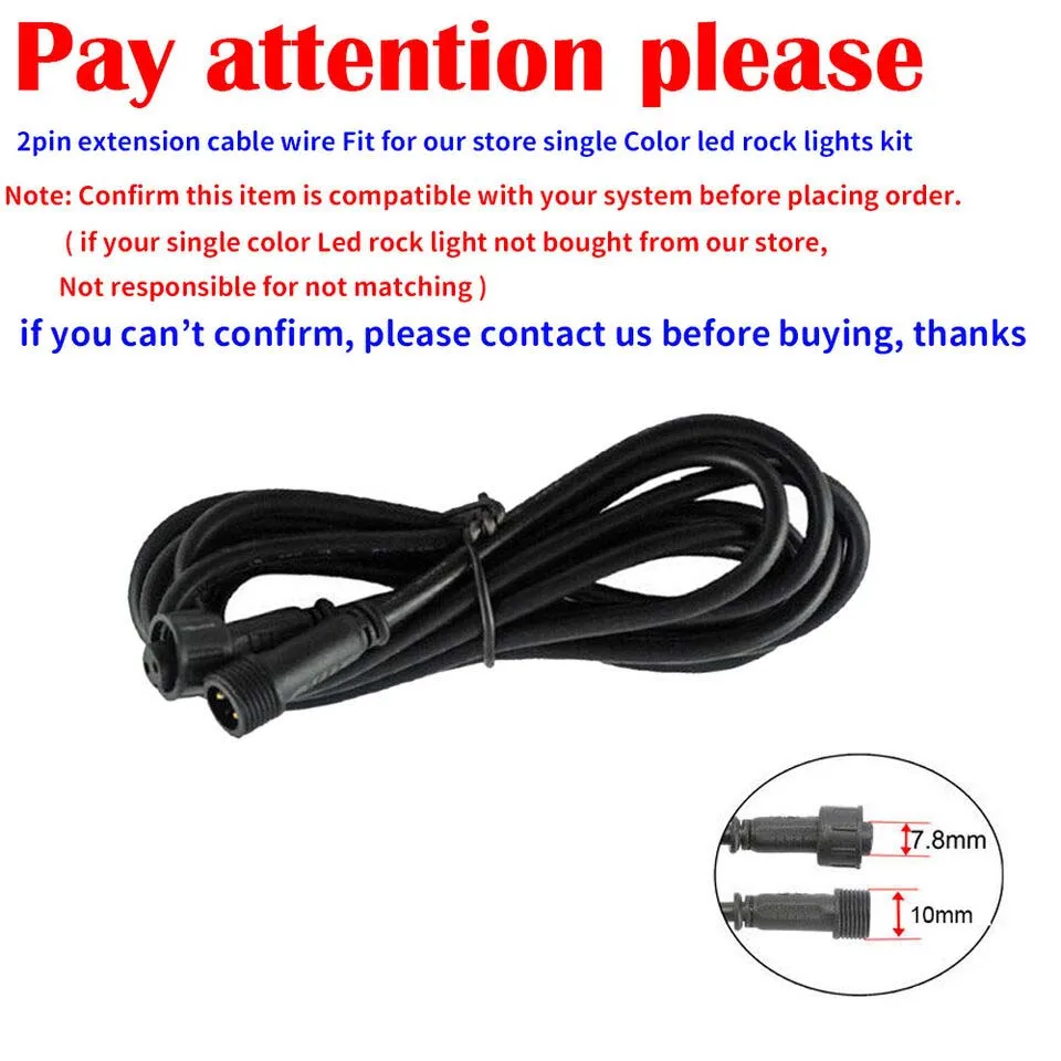 2 3 4 5 6Pin Waterproof Led Extension Cable RGB Connect Wire Power Cord for Rock Deck Light Wheel Light