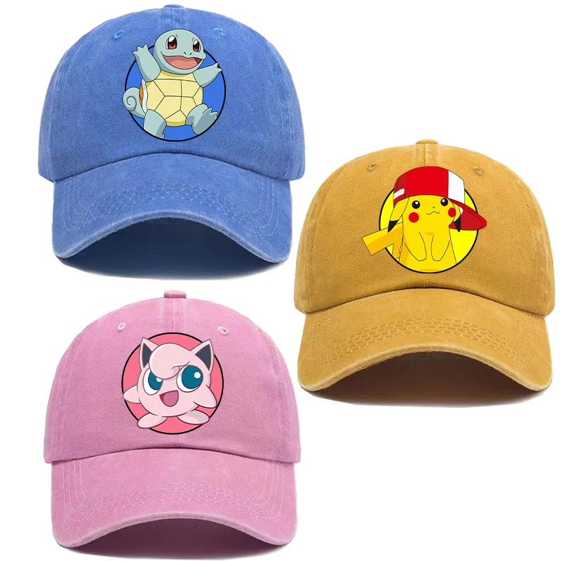 

Anime Pokemons Breathable Baseball Cap Pikachu Cartoon Printed Fashion Flat Caps Men Women Summer Sunshade Hip Hop Hats Gift