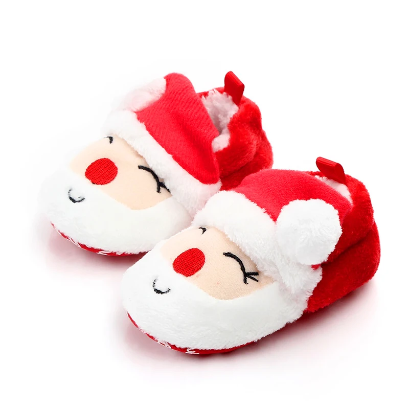 1 Pair Christmas Infant Shoes Cartoon Santa Elk Cotton Socks Boys Girls Winter Thicken Anti-slip Warm Floor Sock Newborn Toddler