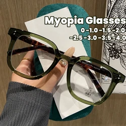 New Retro TR Large Frame Myopia Glasses Trend Men Women Square Eyewear Anti Blue Light Optical Spectacle Near Sight Glasses