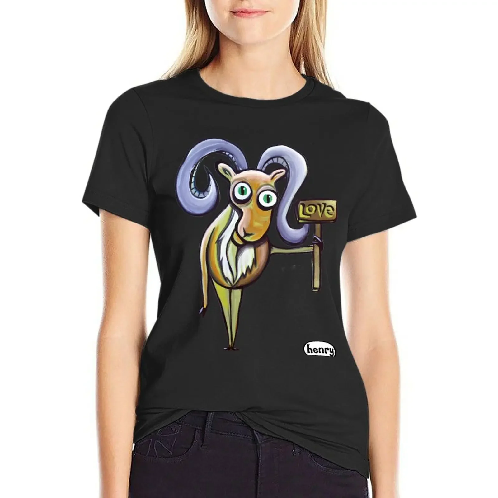 

Love Goat T-Shirt heavyweights hippie clothes vintage clothes tshirts for Women