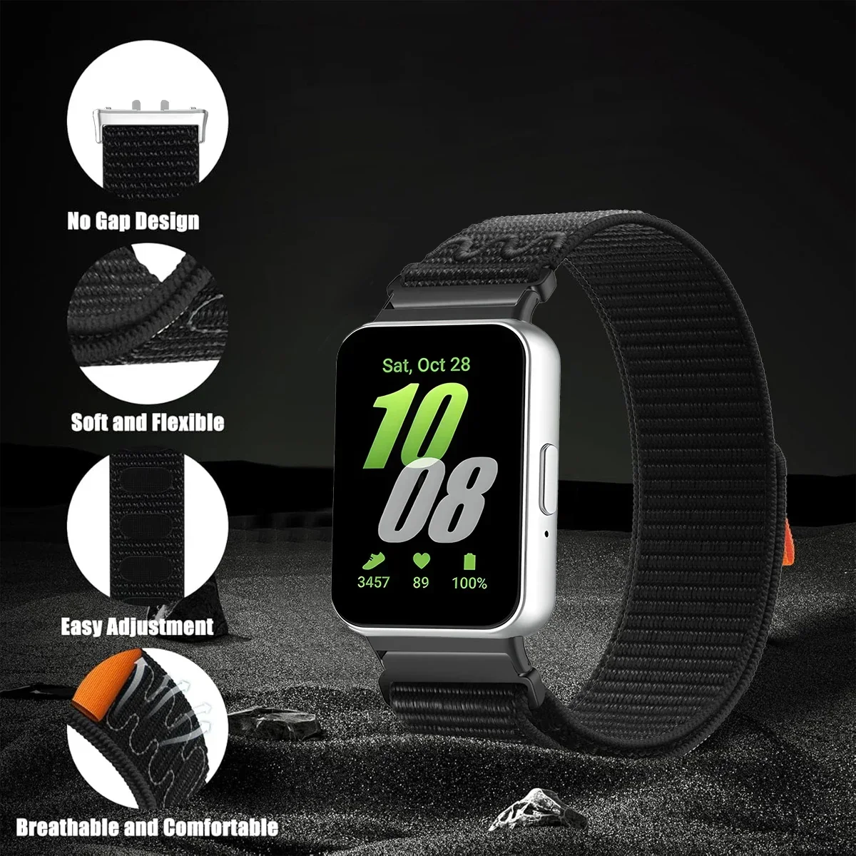Nylon Loop Strap for Samsung Galaxy Fit 3 Adjustable Elastic Bracelet Watchband for iWatch Samsung Galaxy Fit3 Band Accessories
