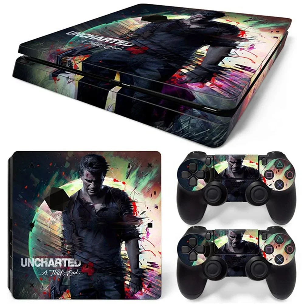 Uncharted 4 for PS4 Slim skin sticker Hot Customized Design Skin Decorative Sticker Vinyl Decal for PS4 Slim