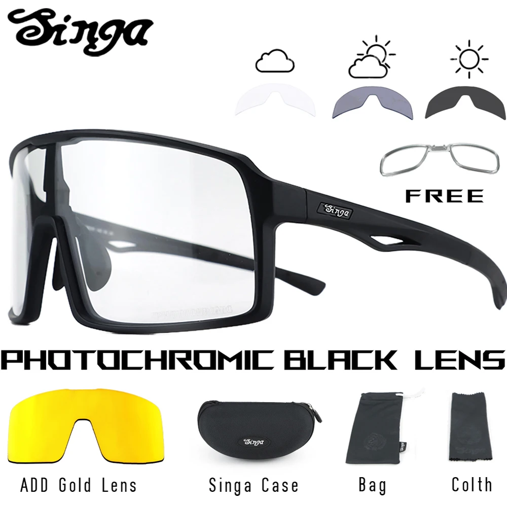 AliExpress Singa SINGA Red Photochromic Cycling Sunglasses Men Women Mixed Iridescent Lens Wind and Sand Proof UV400 Mountain Bicycle Sunglasses
