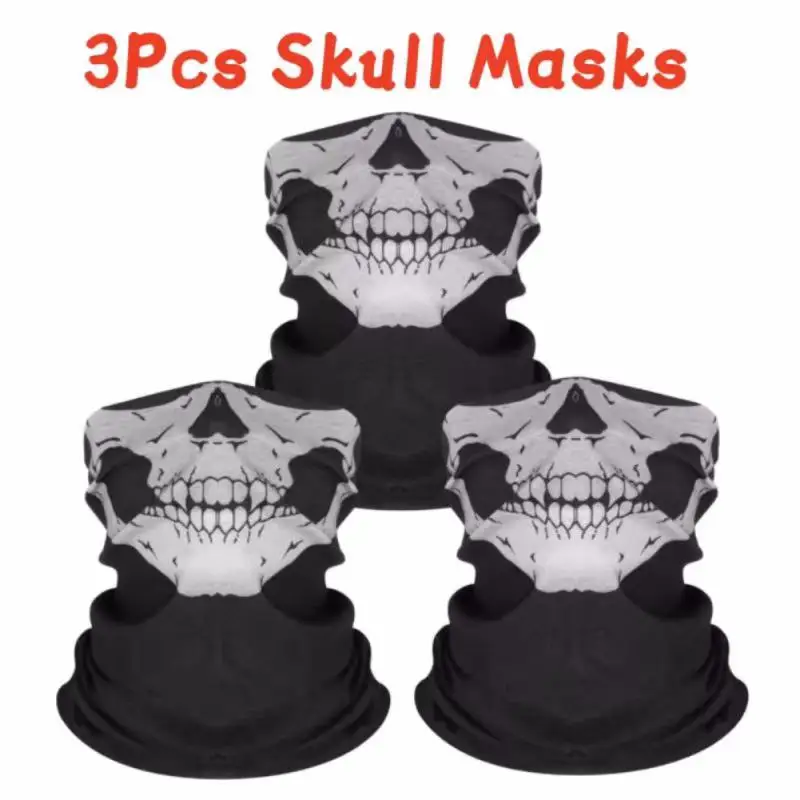 Skull Men Balaclava Ski Mask Cycling Caps Snowboard Face Cover Motorcycle Bicycle Helmet Hood Bandana Scarf Breathable Windproof