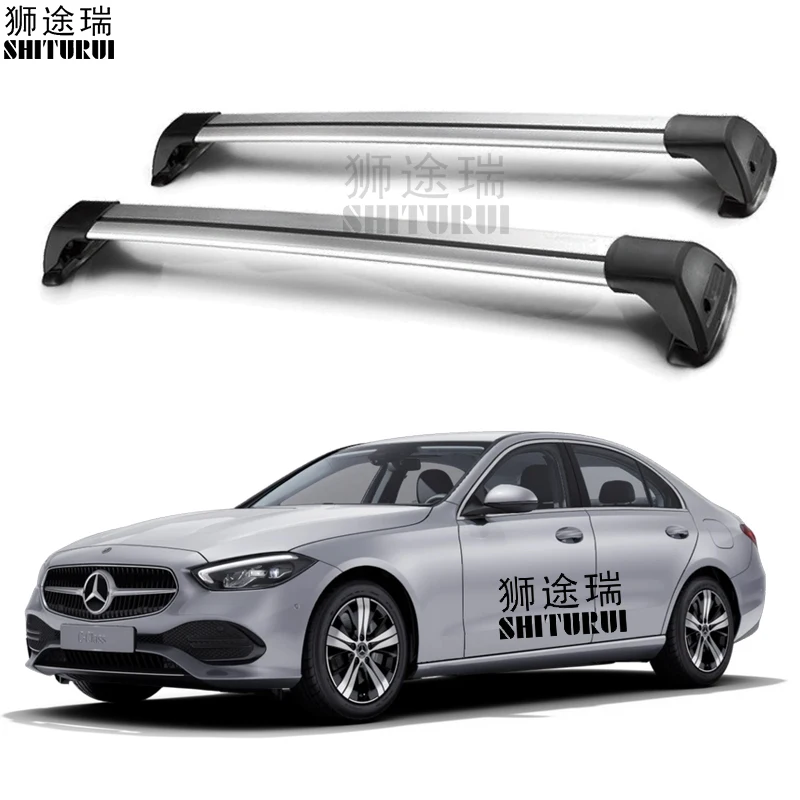 

2 pcs For MERCEDES C-Class(W206),4-dr Sedan,2022-2024 roof bar car special aluminum alloy belt lock Led shooting RACK CORSS rack