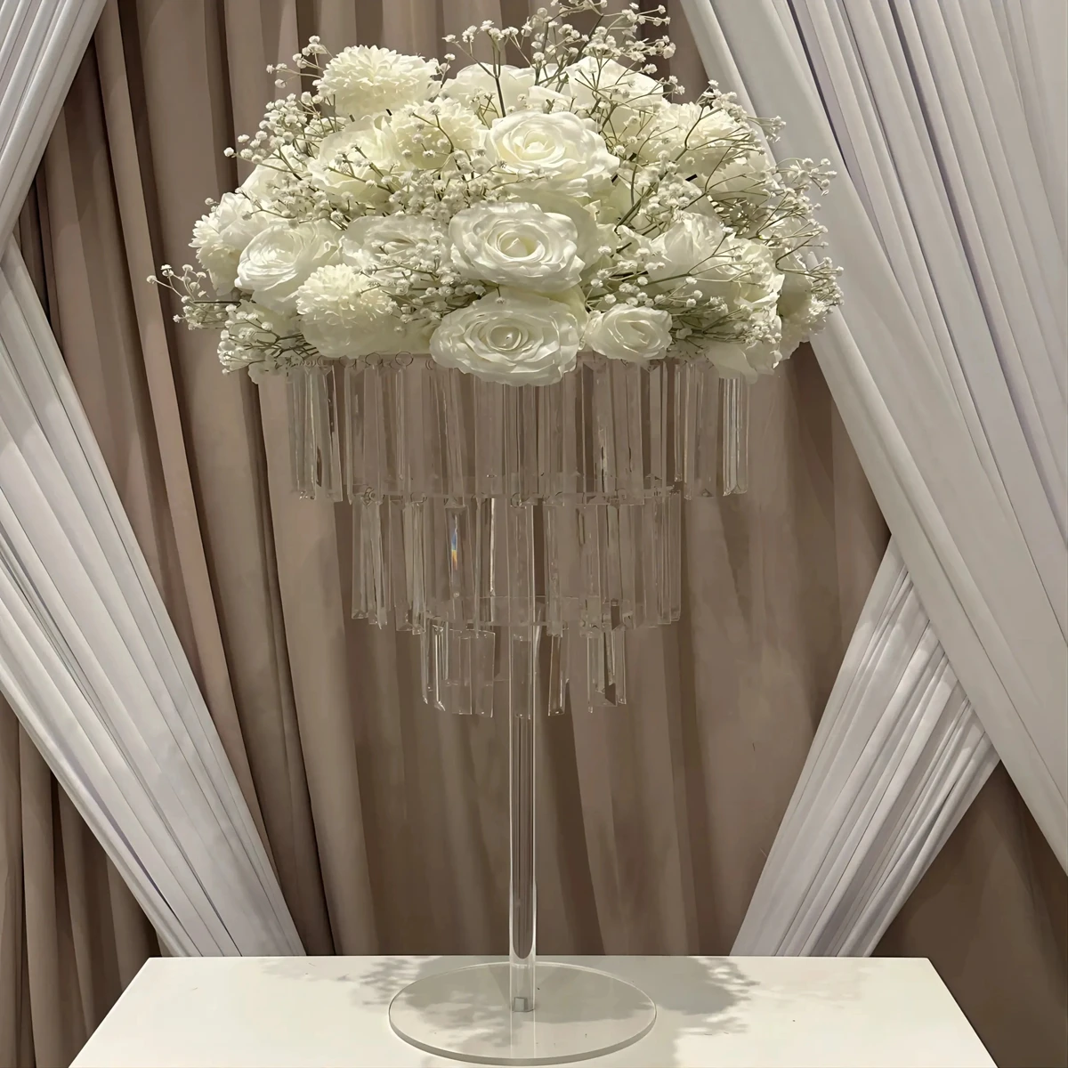 60cm to 100cm)Wedding Supplies clear acrylic Crystal Flower Stand Wedding Table Decoration Centerpiece 485