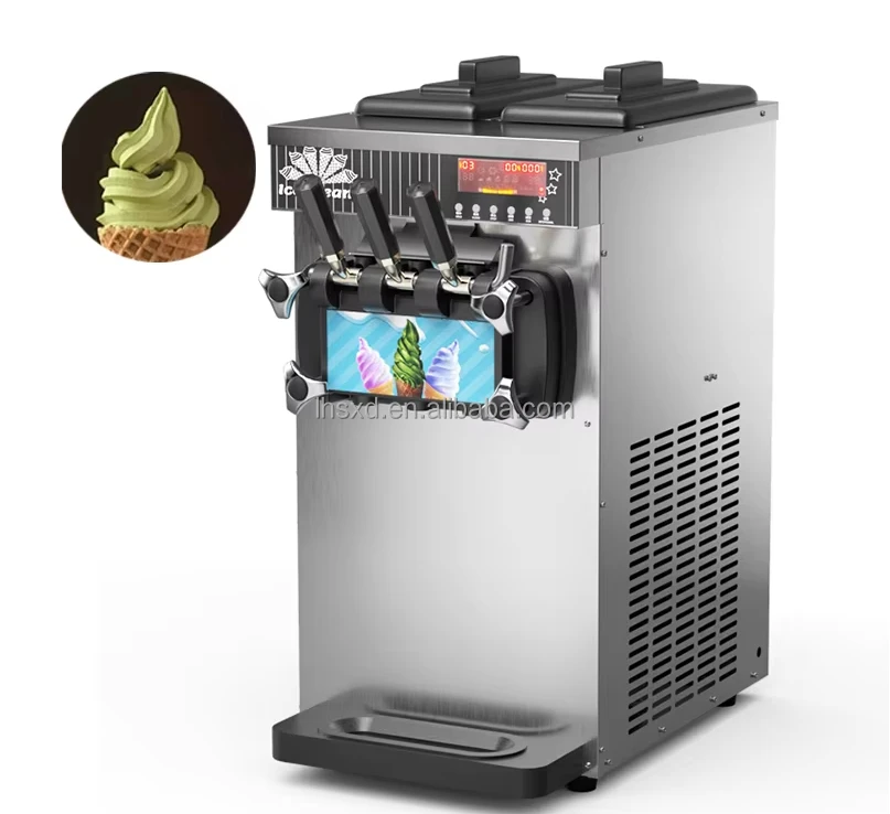 

Commercial Stainless Steel Ice Cream Machine Three Head Yogurt Soft Ice Cream Machine Ice Cream Production Machine