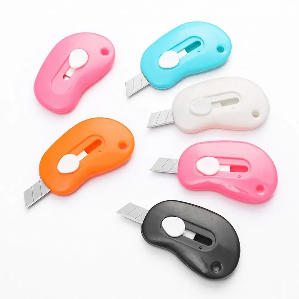 Alat pemotong Mini teleskopik portabel, ukuran saku Set pemotong Mini teleskopik untuk rumah kantor menggunakan ringan aman pisau utilitas untuk paket