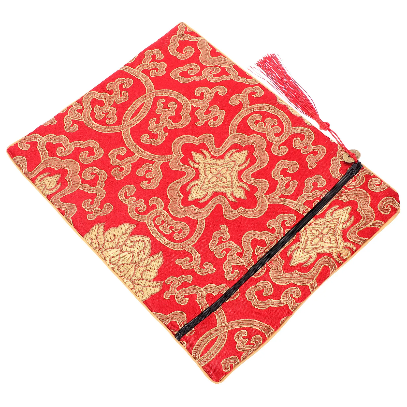 

20x25cm Yellow Silk Dragon Pouch for Buddhist Scriptures Sacred Texts Books Documents Organizer Bible Quran Cover Case File