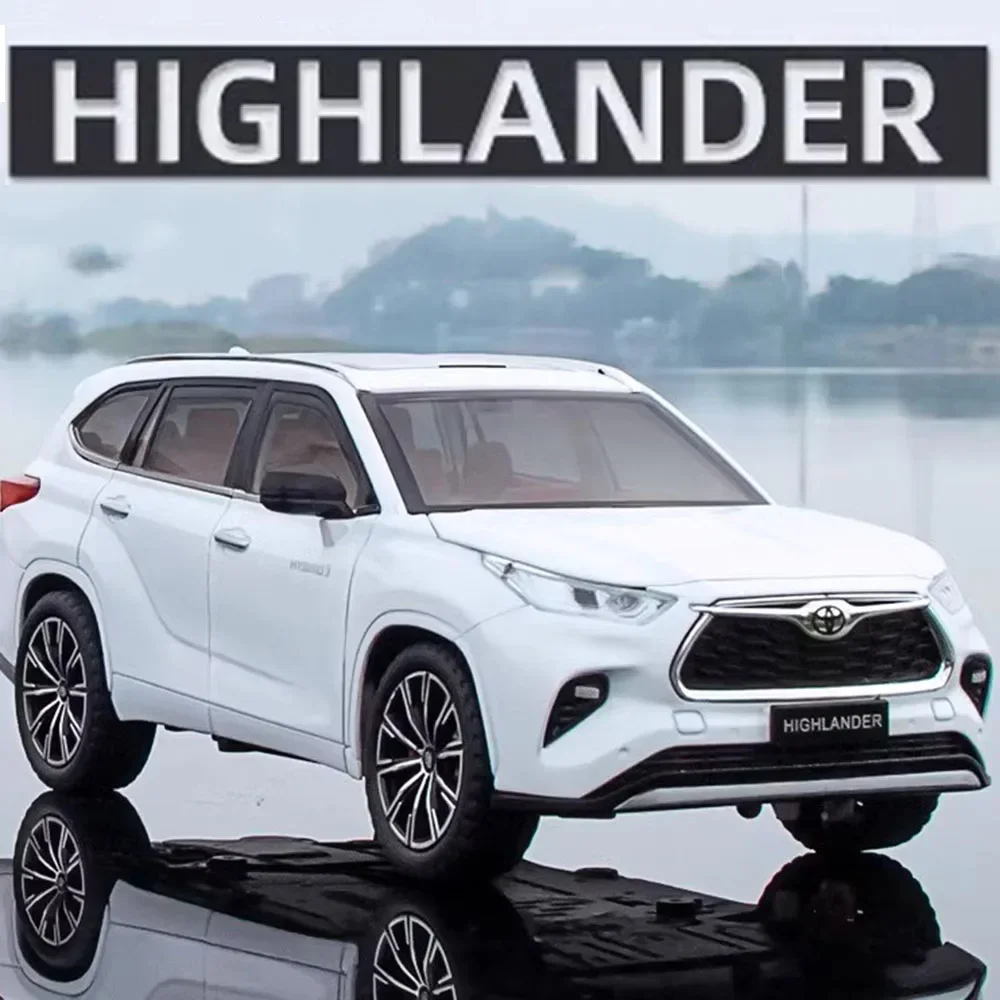 1:24 Highlander Alphard Miniature Toys Cars Models Alloy Diecast Doors Opened Car Sound Light Pull Back Vehicles for Kids Gifts