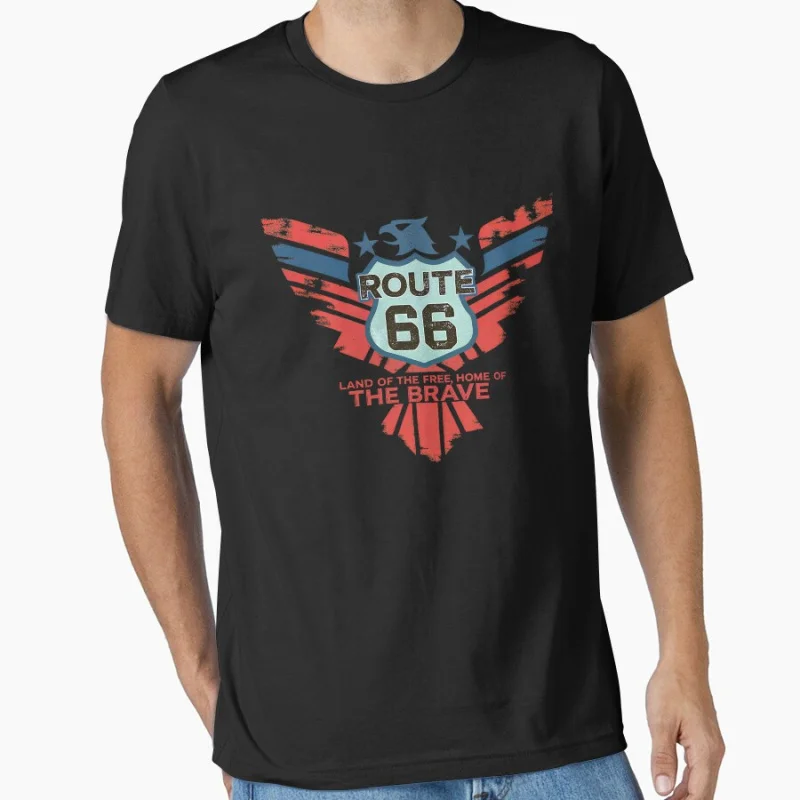 

0405 Historic Route 66 US Mother Road travel Gift t shirt America Highway Graphic clothes All size Tops