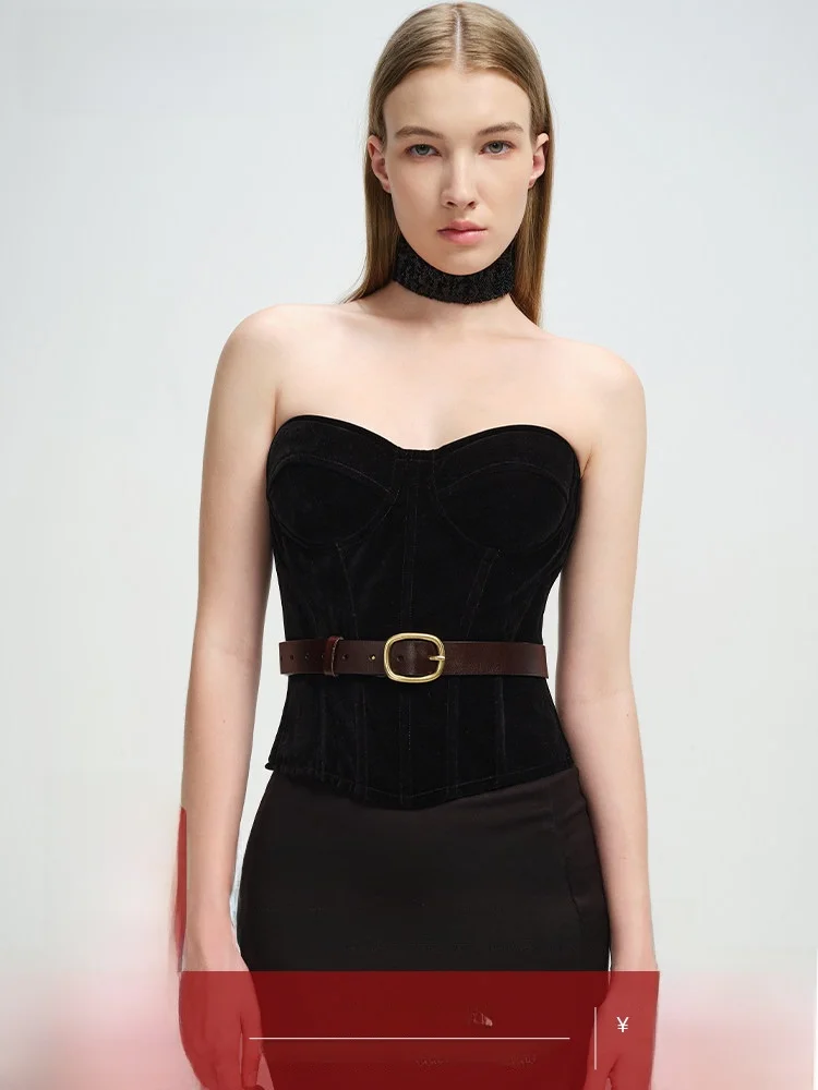 Bla velours Fibone Corset ceinturé taille aper Brtte vêtements intérieurs vêtements d'extérieur Bal minceur haut femmes Faion