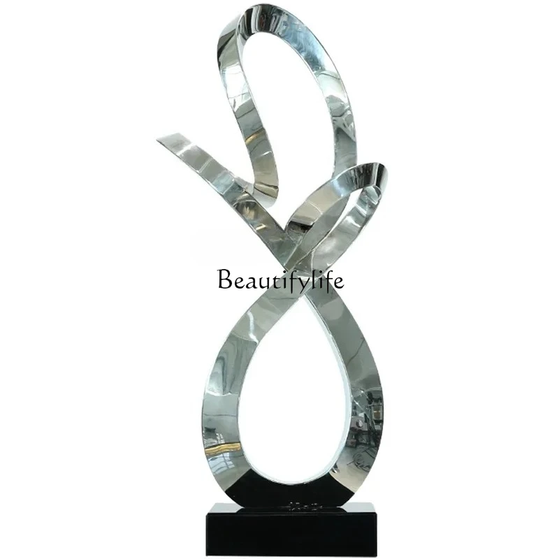 

Large floor-to-ceiling ornaments Stainless steel living room, metal decoration Modern light luxury sculpture crafts