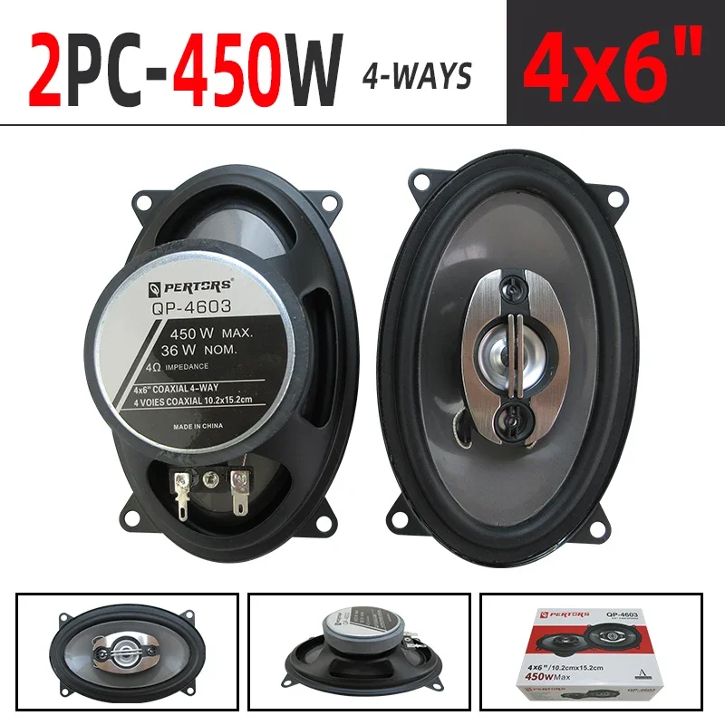 2pcs 4x6 inch High Fidelity Four Way Concentric Speaker Audio Door Speaker Full Frequency Speaker