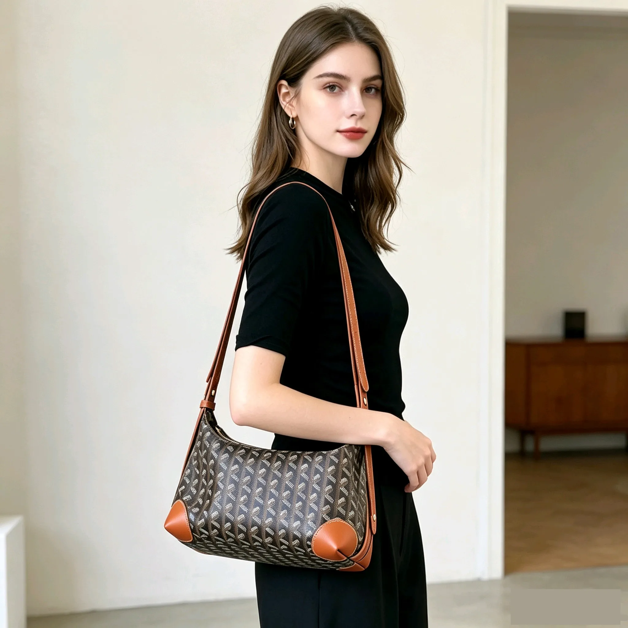 Crossbody Shoulder Strap for Goyard Bowling 25 Toiletry Bag,Extended Handle Strap, Women Handbag Modification Replacement Access view 2