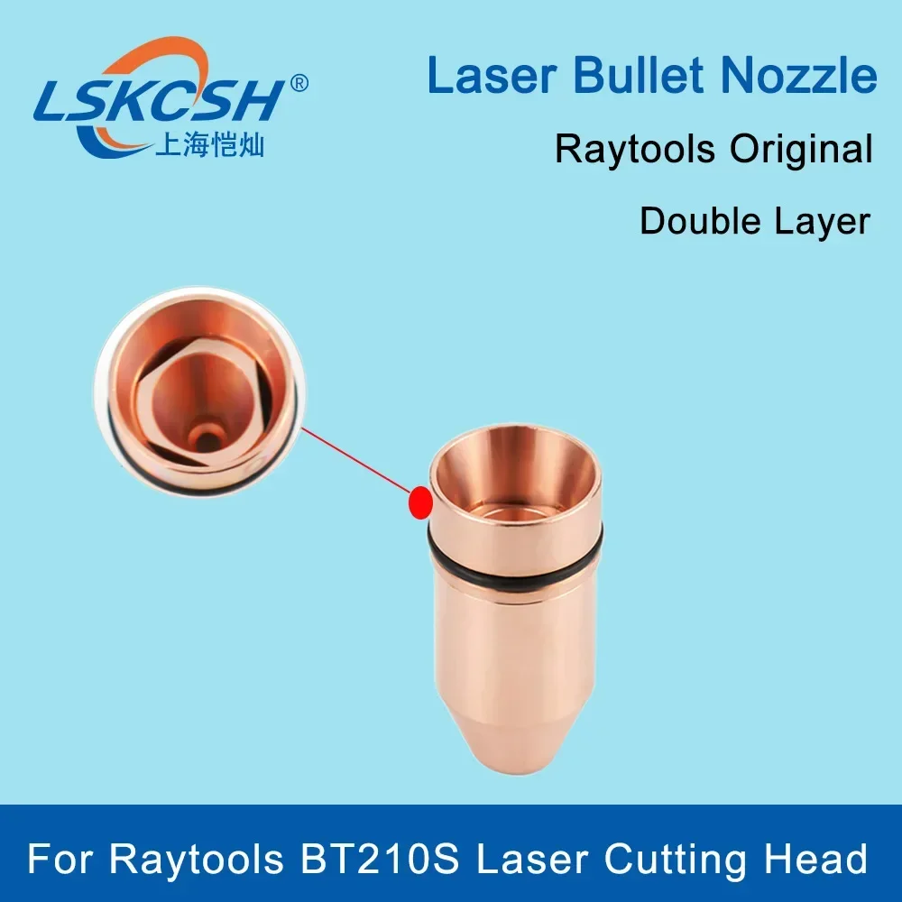   10 unids/lote Raytools boquilla de bala Original de doble capa D10.5H22 para corte Lasermech cabezal láser Raytools BT240S