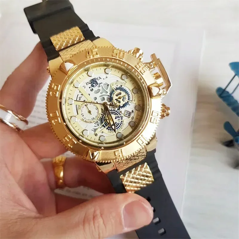 ساعة يد رجالي من waInvincible كرونوغراف 100% وظيفة ساعة فاخرة غير مهزومة Invicto Reloj De Hombre للشحن المباشر