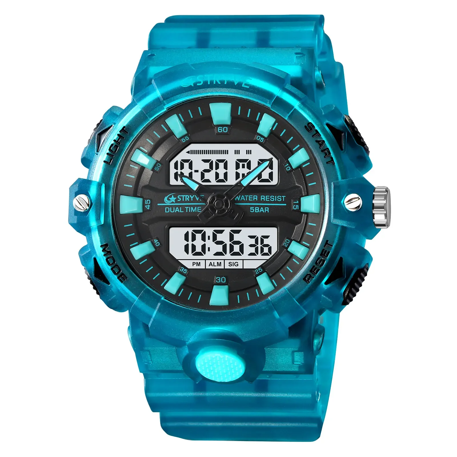 

Hot sale STRYVE 8028 Men Sport Watches Digital Double Time Watch Men LED Week Display student Wristwatches montre homme