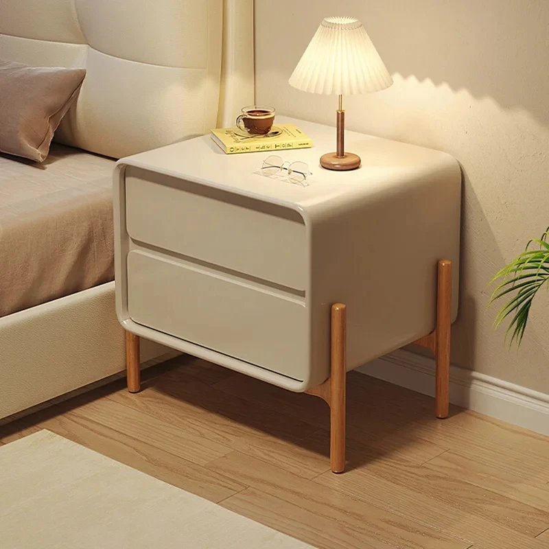 Wood Bedroom Nightstand Modern Bedside Storage Minimalist Home Nightstands Drawers Table Mesitas De Noche Hotel Furniture