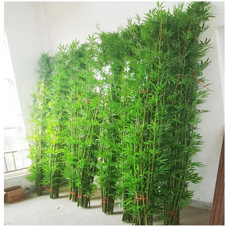 10PCS Artificial Green Bamboos Fake Plants Home Decor Artificial Plants House Enclosure Room Garden Outdoor Decoration Wholesale