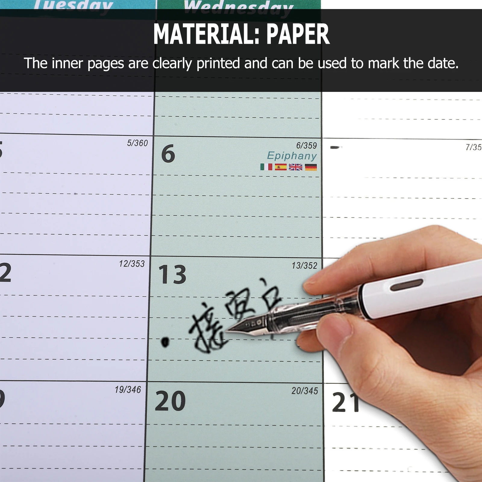 تقويم معلق على الحائط لمدة 18 شهرًا، 2026 يناير، 2027، مخطط شهري عمودي، تقويم ورقي كبير للمكتب المنزلي