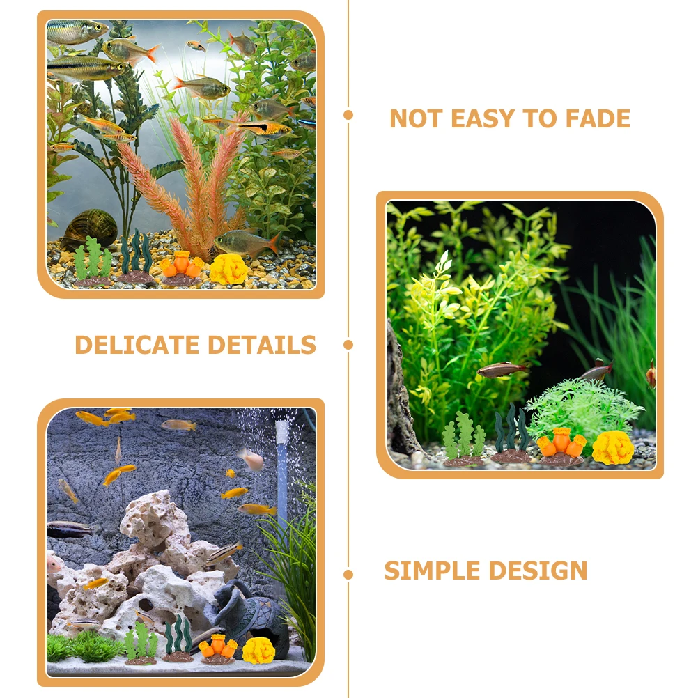 

8Pcs Aquarium Coral Reef Resin Artificial Fish Tank Decoration Simulated Coral Ornament Fish Tank Decorations Aquarium Decor