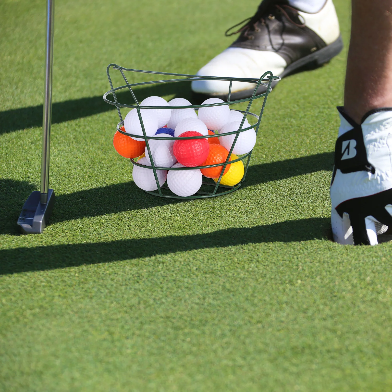 

Golf Collector Basket Large Capacity Sturdy Metal Portable Golf Ball Storage Organizer for Practice Range Outdoors