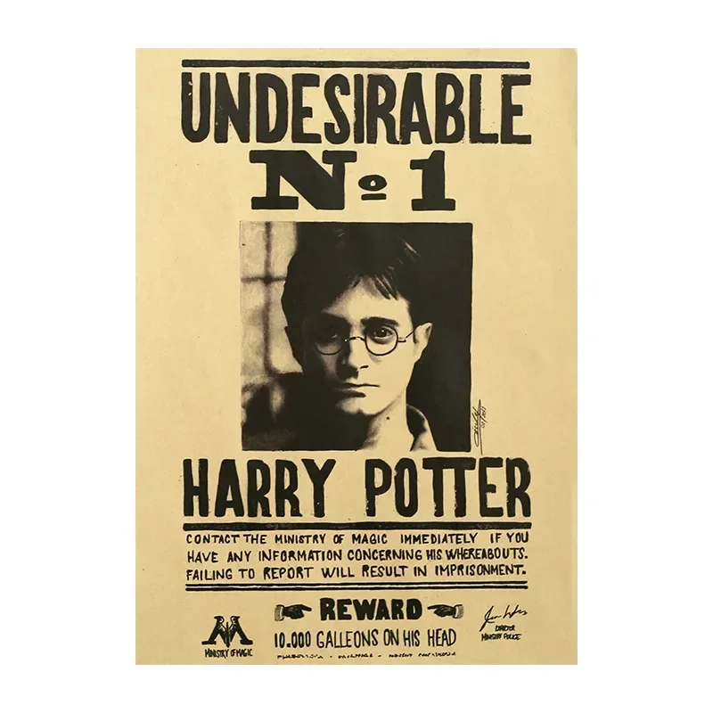 Harries Potter Magical World Series Posters Hogwarts Wanted Posters Maps Tickets Movie Peripherals Wallpapers Party Gift for Kid