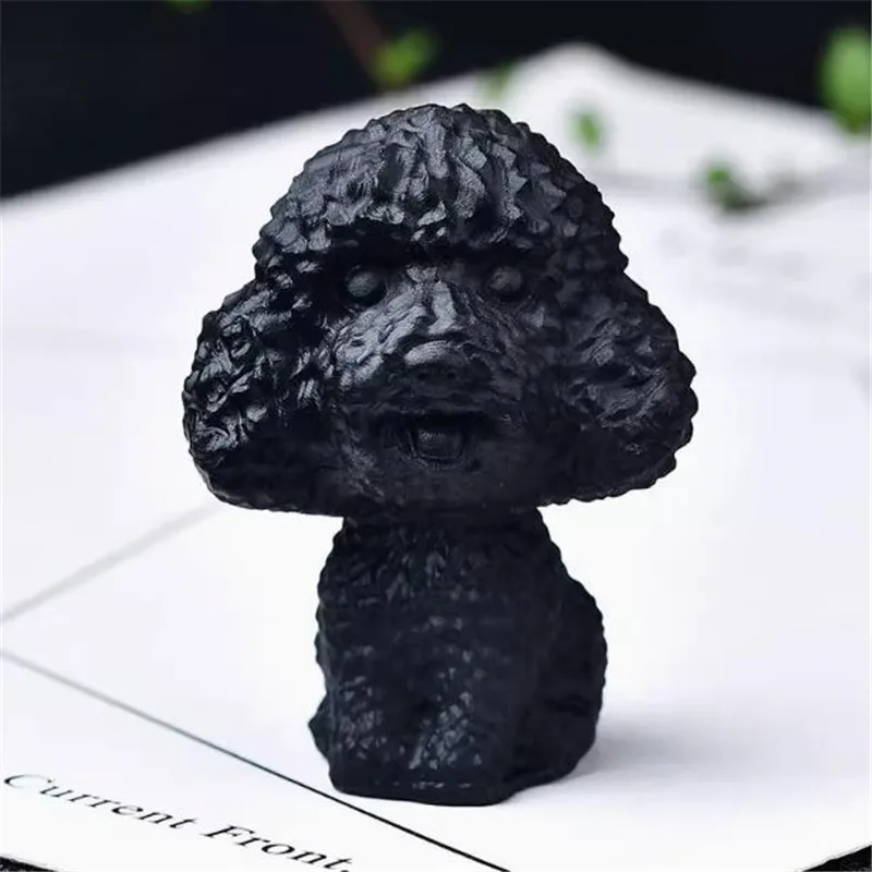 Natural Crystal Toothless Dragon Carved Obsidian Animals Quartz Figurine Healing Crystals Home Decor Reiki Gift