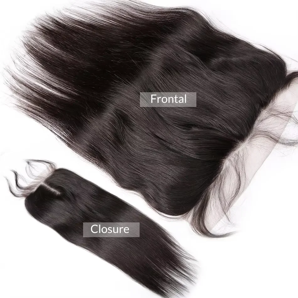 Raw Indian Straight Human Hair Bundles With Closure Invisible Melt Skin 4x4 5x5 13x4 HD Lace 3 4 Bundles Weave With Frontal