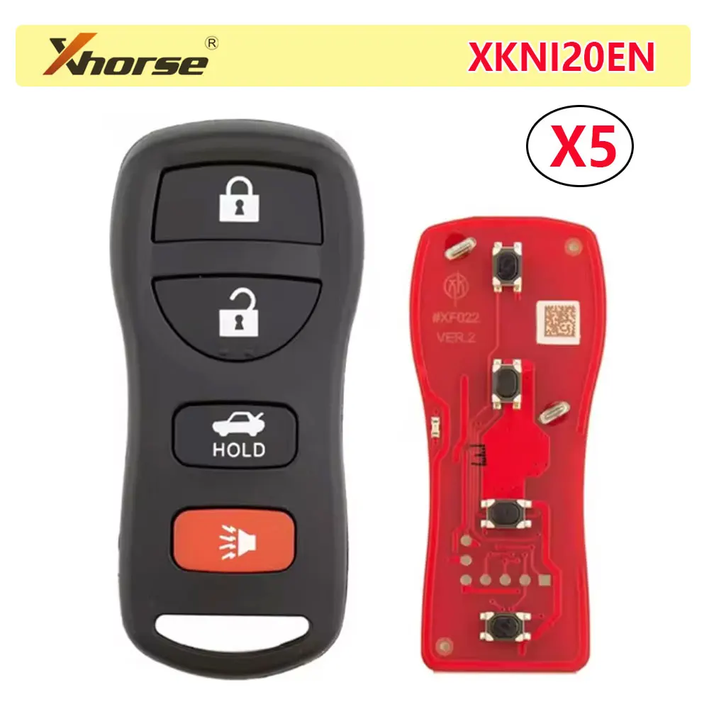 5pcs Xhorse XKNI20EN VVDI Wire Remote Key Auto for Nissan Type for VVDI2 Mini Programmer Tool Second Genaration Car Remote Key
