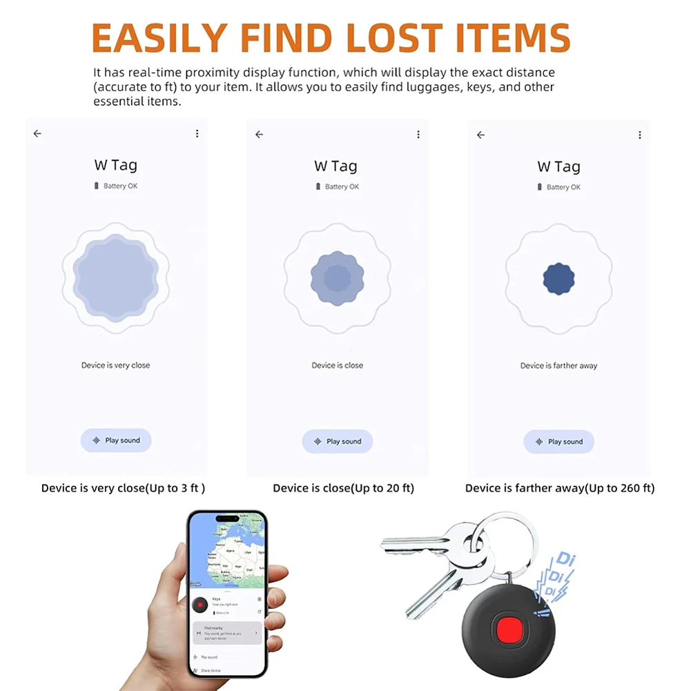 Pour Android Tracker Tag GPS Tracker Anti-perte localisateur d'articles étanche détecteur d'articles pour clés sacs bagages et plus encore