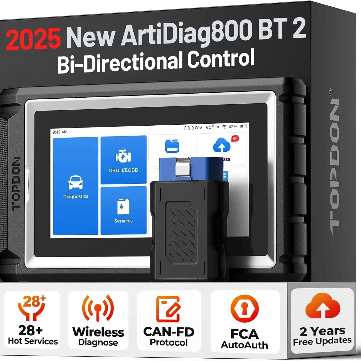 TOPDON 2025 NIEUWE Artidiag 800 BT 2 OBD2 Alle systeemscanner Professioneel autodiagnostisch hulpmiddel Automotive scanner Actieve test