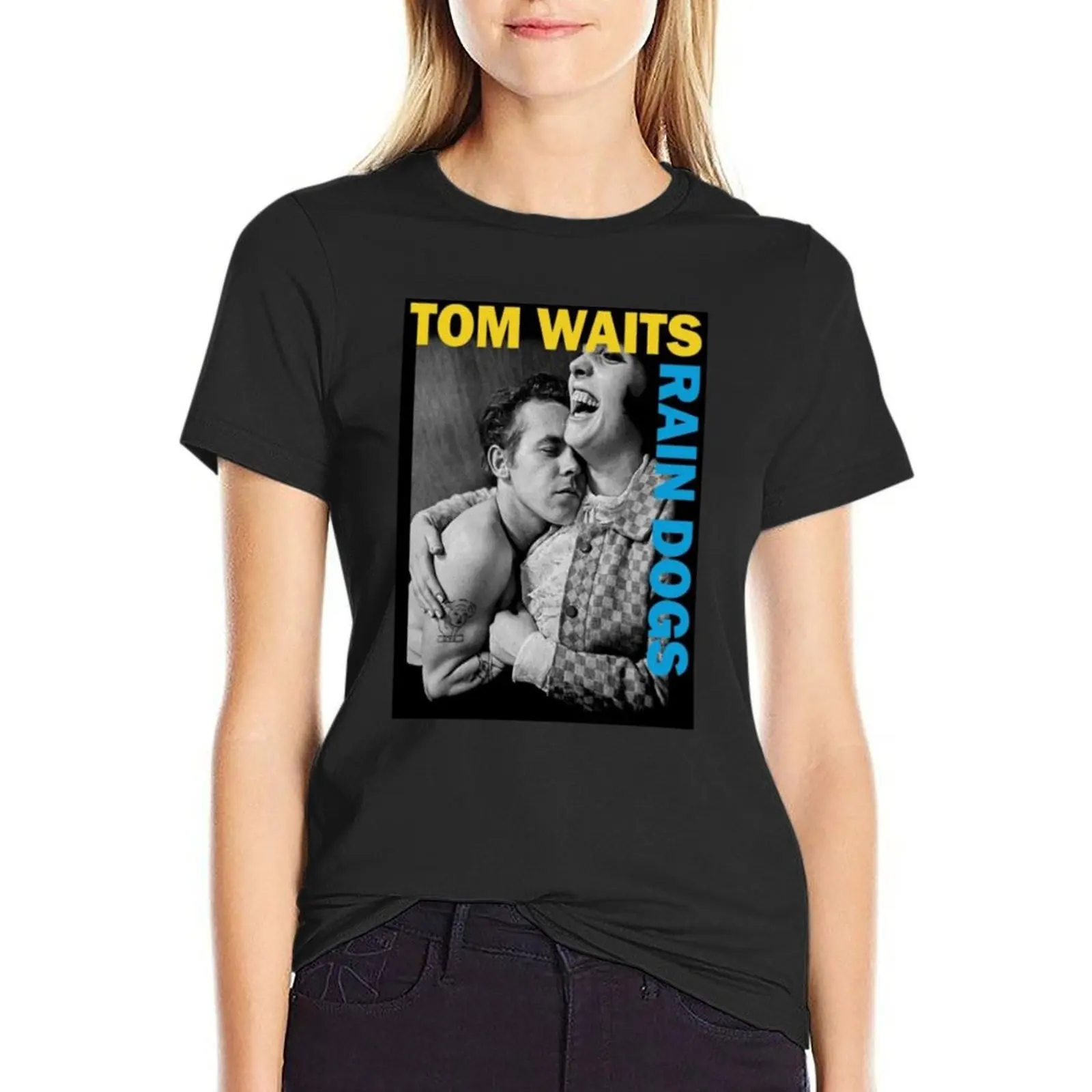 TOM WAITS t-shirt z psami deszczowymi z lat letni top letni top moda damska