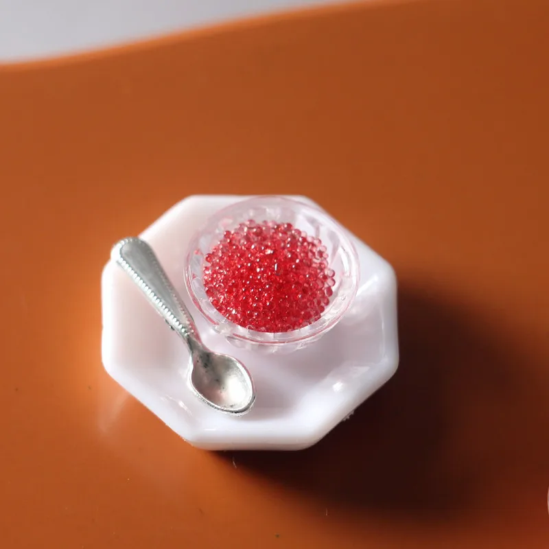 1:12 Dollhouse Japanese Caviar Sushi Ikura Roe Premium Model Simulation Mini Food BJD Accessories Miniature Scene Decor Prop