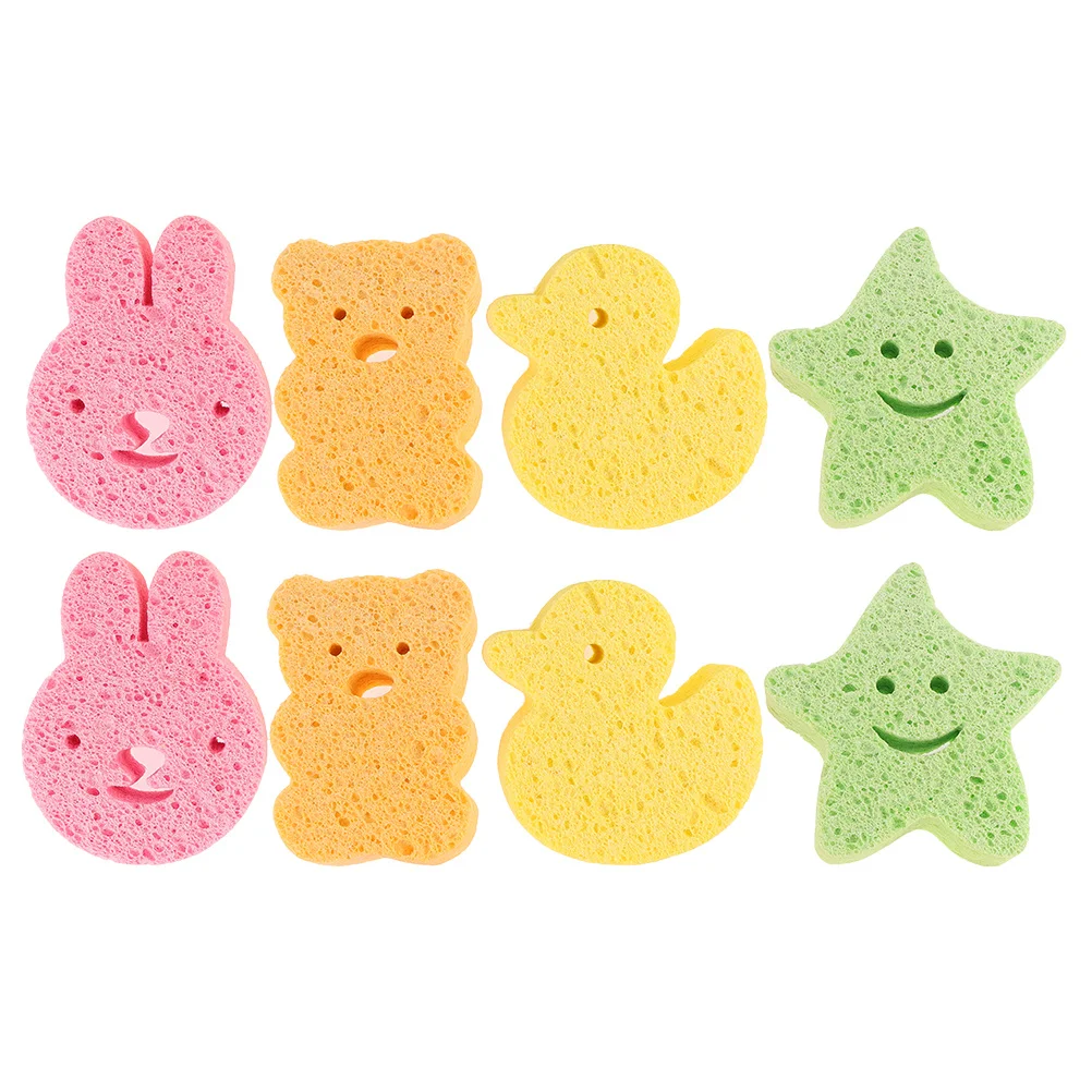 

8Pcs Baby Bath Sponge Soft Natural Wood Pulp Gentle Scrubber for Newborn Toddler Bathing Shower Body Cleaning Sponge