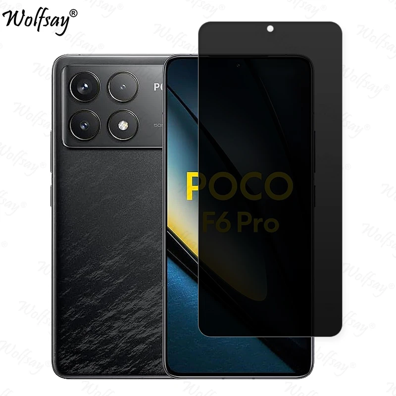 زجاج مقسى مضاد للتجسس لـ xoox ، واقي شاشة للخصوصية لـ Poco F6 Pro و M6 و X6 Pro وزجاج الكاميرا