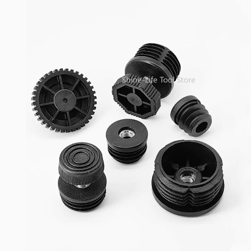 M8/M10 Square/Round Adjustable Height Screw Foot Levelling Pad Nut Plastic Furniture Leg End Caps 20~50mm 20x20mm~50x50mm image 4