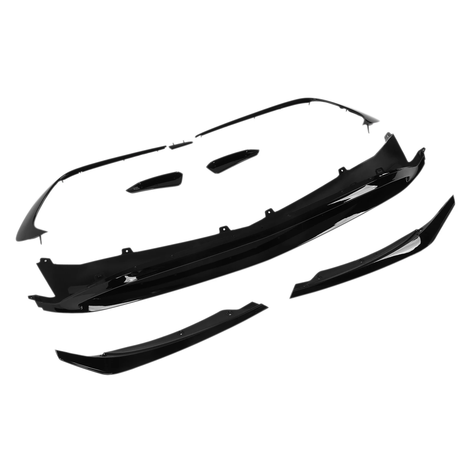 Front Bumper Aero Kit Bumper Aero Lip Simple Installation ABS Gloss Black Improve Aerodynamics for Car