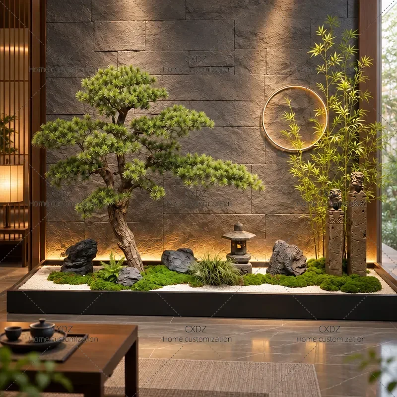 Simulated Welcome Pine Tree New Chinese Style Indoor Green Plant Landscaping Decoration Window Staircase Entrance Fake Bionic