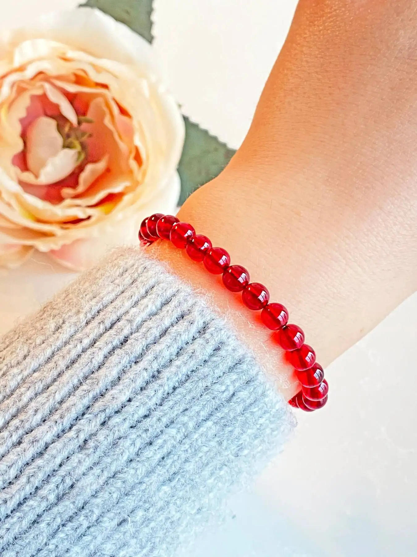 

Red Amber Bracelet, Perfect Round Beaded bracelet, Amber Bracelet for Women, Amber Jewelry, Ruby amber jewelry