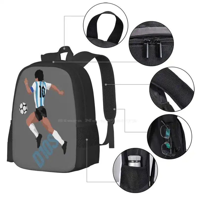 Maradona Maradona Mochila, Maradona Amante, Fan Legend Moda Bolsas, D10S Argentina Hot Sale Schoolbag