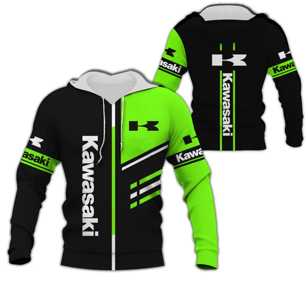 Autumn Winter New 3D Print Kawasaki Ninja Motorcycle Riding Off-road Jumper Extreme Sports Adventure Unisex Hoodie Men Clothing