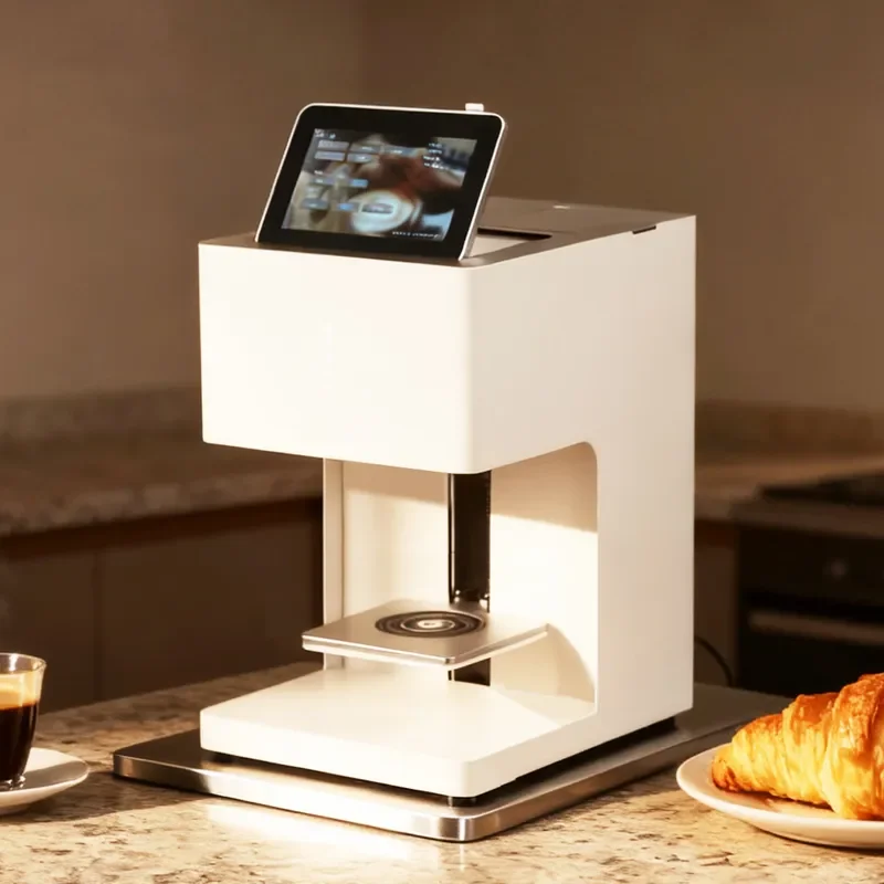 Automatic 3D Coffee Latte Printer Machine Food Grade Milk Tea Foam Art Maker Monochrome Digital Printing Device for Cafe Bar