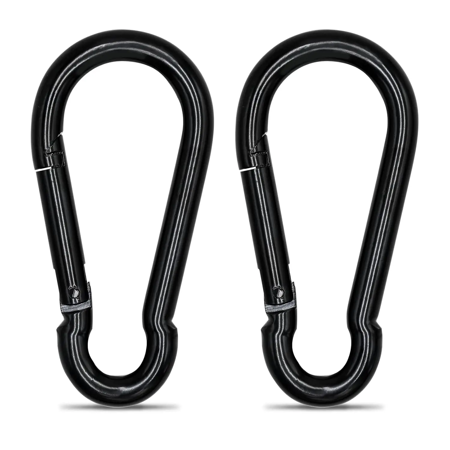 

Heavy Duty Carabiner Clip 5.5 inch 2 Pack Black Spring Snap Hook Keychain for Camping Hammock Hiking
