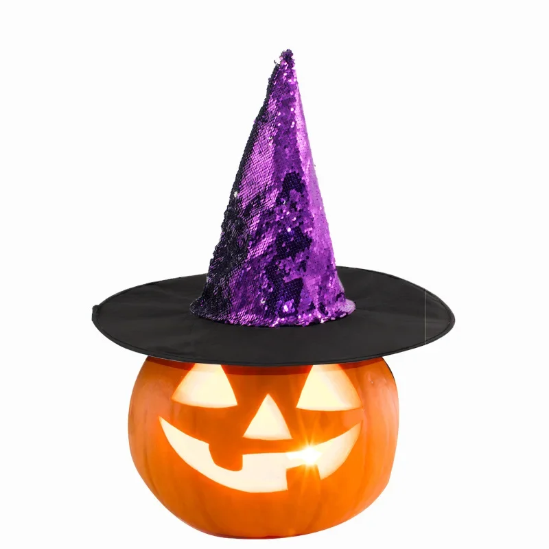 1pcs Witch Hat for Women Girls Wide Brim Foldable Party Carnival Costume Cosplay Props Halloween Decorations