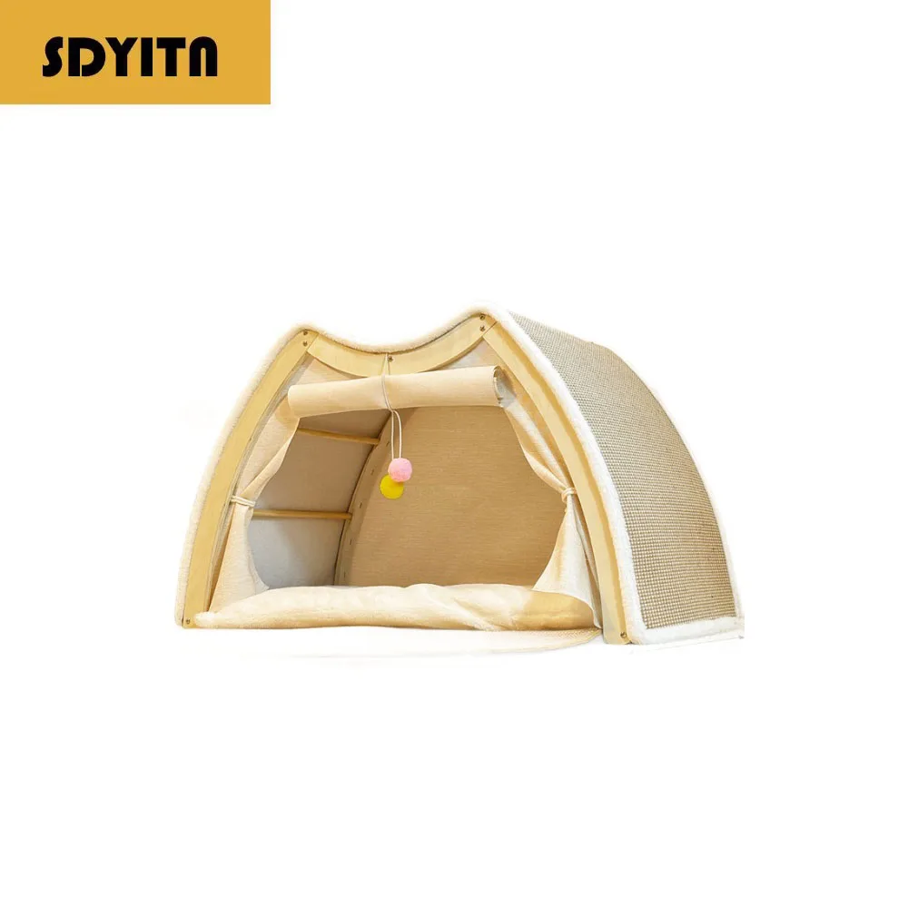 

Large Waterproof Cat Tent Bed with Sisal Scratching Board All Seasons Pet House for Cats and Dogs Outdoor Tent